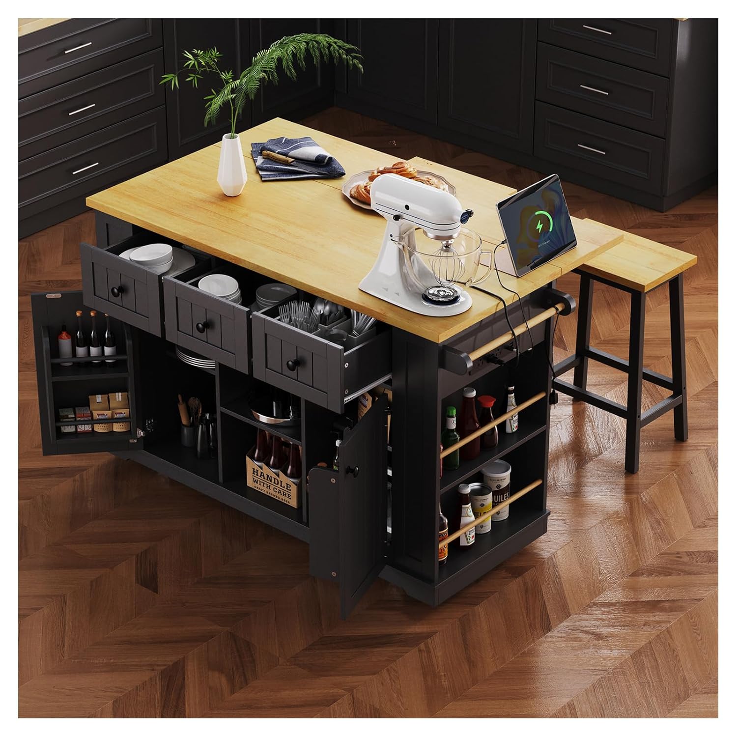 Commercial Kitchen Outlets - Кухонная тележка-остров на колесиках 53 дюйма